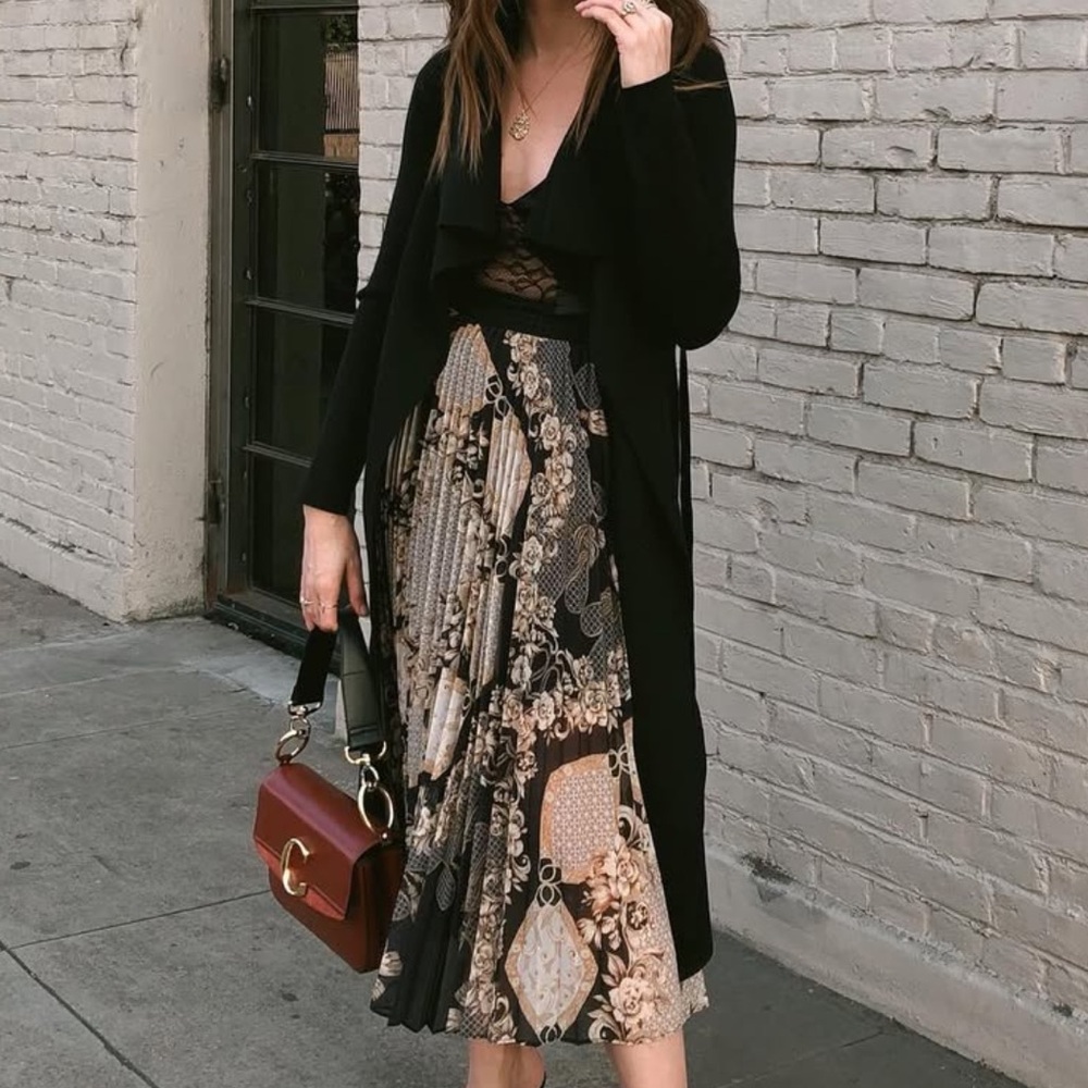 Hale Bob Print Pleated Skirt
